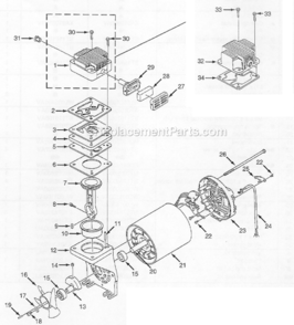 Part Location Diagram of MC106301AV Campbell Hausfeld Stator Assembly